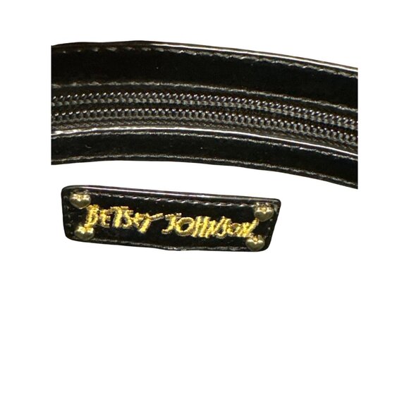 Betsey Johnson Black Leopard Print Handbag With Gold Hardware SKU 6898 - Picture 9 of 12